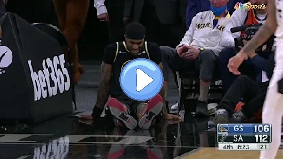 Video thumb: Gary Payton II suffers a scary injury to his left foot 😬😬 | Warriors vs. Spurs