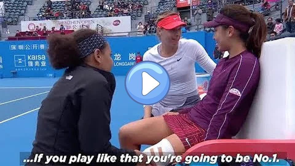 Video thumb: Maria Sharapova expressed her heartfelt support to the injured Wang Xinyu.