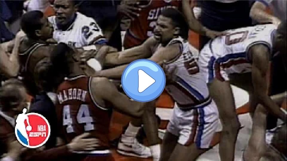 Play video: Charles Barkley brawls with Bill Laimbeer in an epic 1990 Pistons vs. Sixers fight | ESPN Archives Video thumb: Charles Barkley brawls with Bill Laimbeer in an epic 1990 Pistons vs. Sixers fight | ESPN Archives