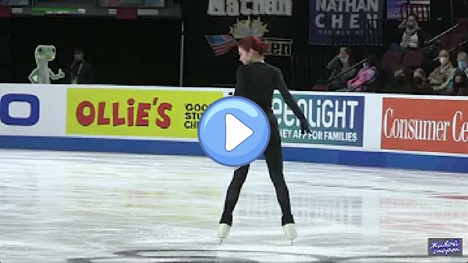 Video thumb: Alexandra Trusova training in Las Vegas despite injury. Figure skating, Grand Prix.