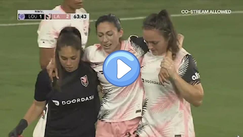 Video thumb: Christen Press tore the ACL in her right knee during the match between Racing Louisville and Angel City.