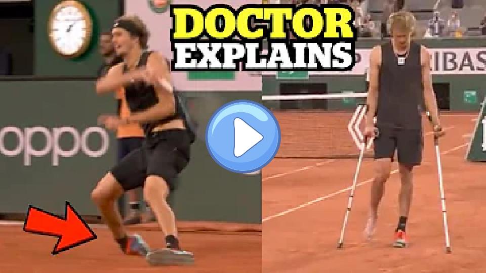 Video thumb: Alexander Zverev Suffers Painful Ankle Injury vs. Nadal - Doctor Explains