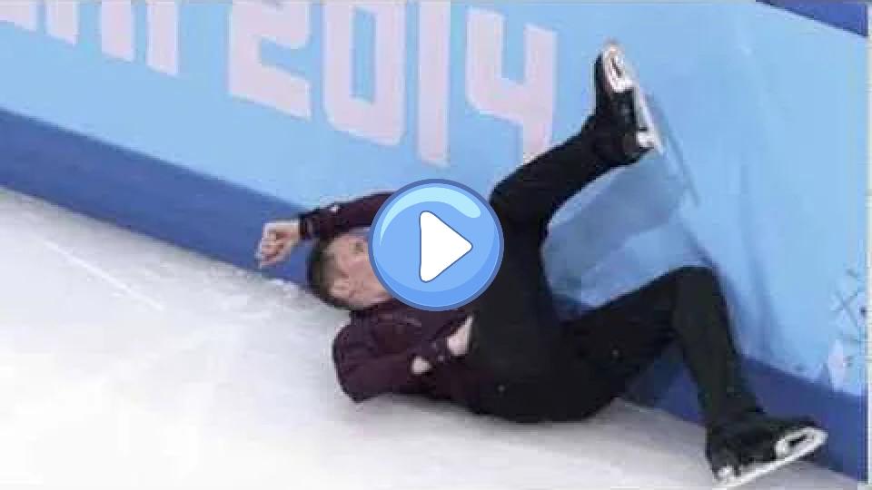 Video thumb: Jeremy Abbott, US figure skating champion, takes a hard fall but finishes his routine to a huge ovation.