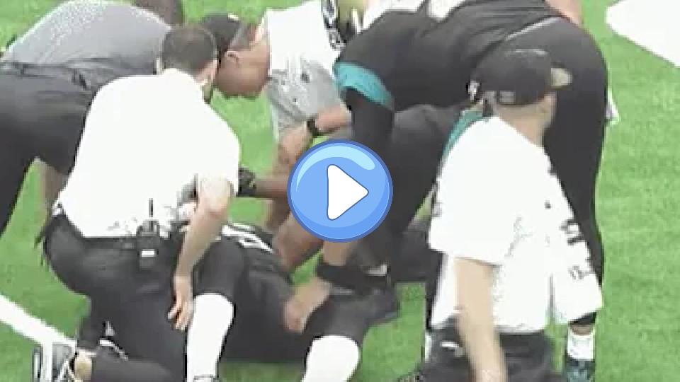 Video thumb: Blake Bortles slaps Allen Robinson's injured knee. 🙄