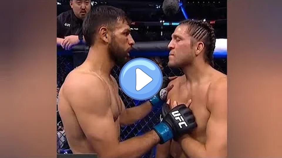 Video thumb: Yair Rodriguez consoled Brian Ortega after his injury ended their bout at #UFCLongIsland.