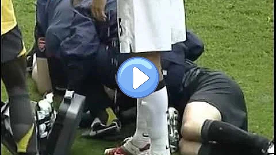 Play video: Jens Lehmann saves a shot from Ronaldo with his face against Manchester United. Video thumb: Jens Lehmann saves a shot from Ronaldo with his face against Manchester United.
