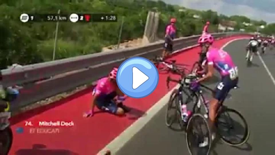 Video thumb: One of Rigoberto Urán's crashes occurred on the same day of the Vuelta a España 2019, leading to his withdrawal.