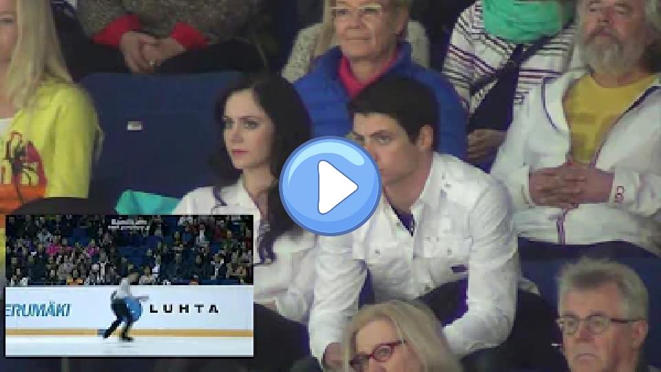 Video thumb: Tessa Virtue & Scott Moir react to Yuzuru Hanyu's Free Skate - Finlandia Trophy 2013