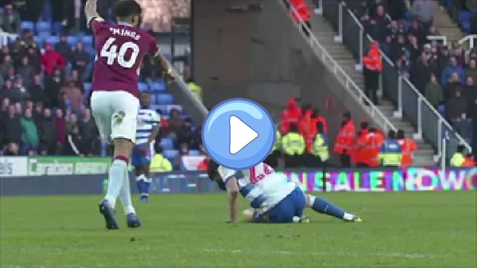 Play video: Tyrone Mings stamped on Nelson Oliveira during the Reading FC vs Aston Villa match on February 2, 2019. Video thumb: Tyrone Mings stamped on Nelson Oliveira during the Reading FC vs Aston Villa match on February 2, 2019.