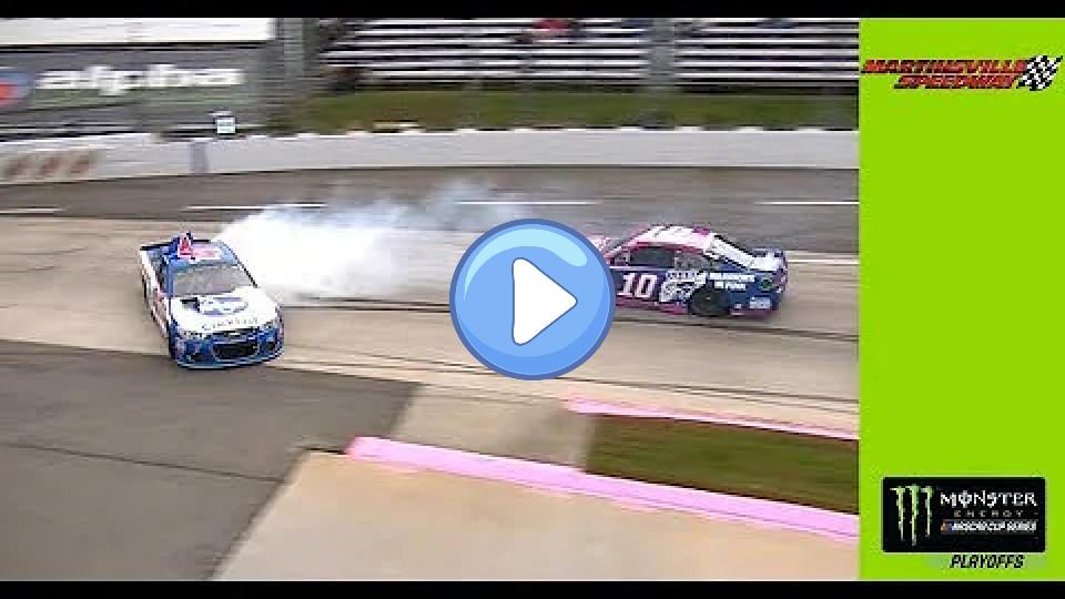 Video thumb: Contact with Danica results in damage for Allmendinger.