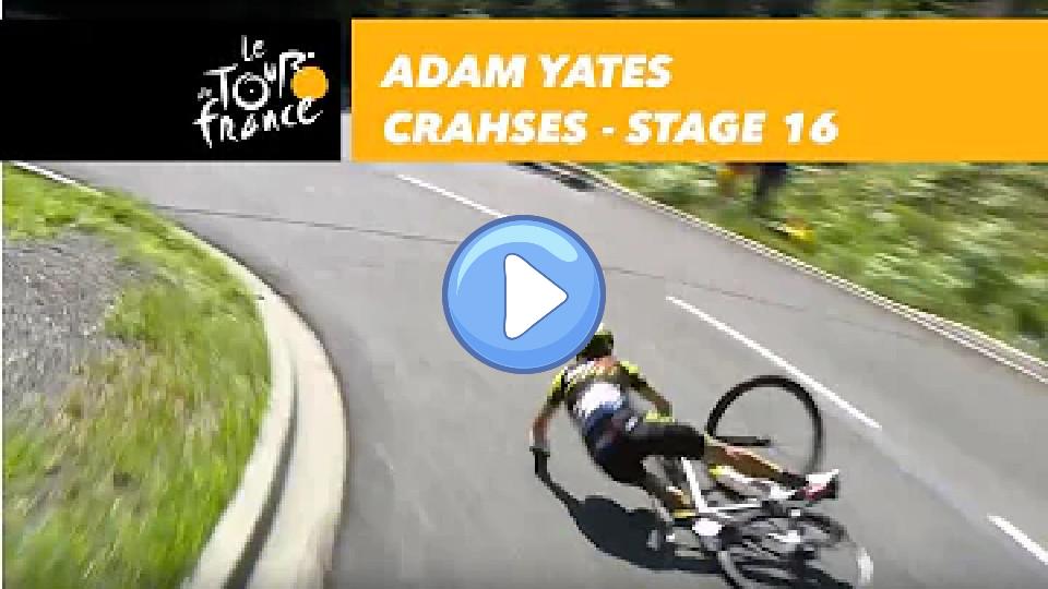 Video thumb: Adam Yates crashes on Col du Portillon - Stage 16 - Tour de France 2018