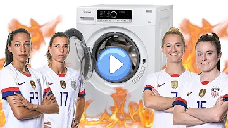 Video thumb: USWNT struggles with washing machines for 58 seconds.