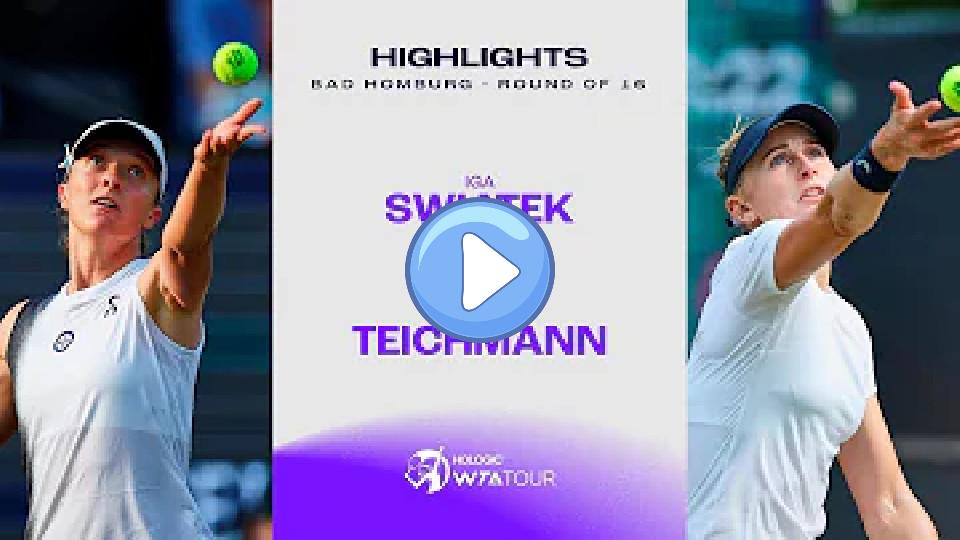 Video thumb: Iga Swiatek vs. Jil Teichmann | 2023 Bad Homburg Round of 16 | WTA Match Highlights