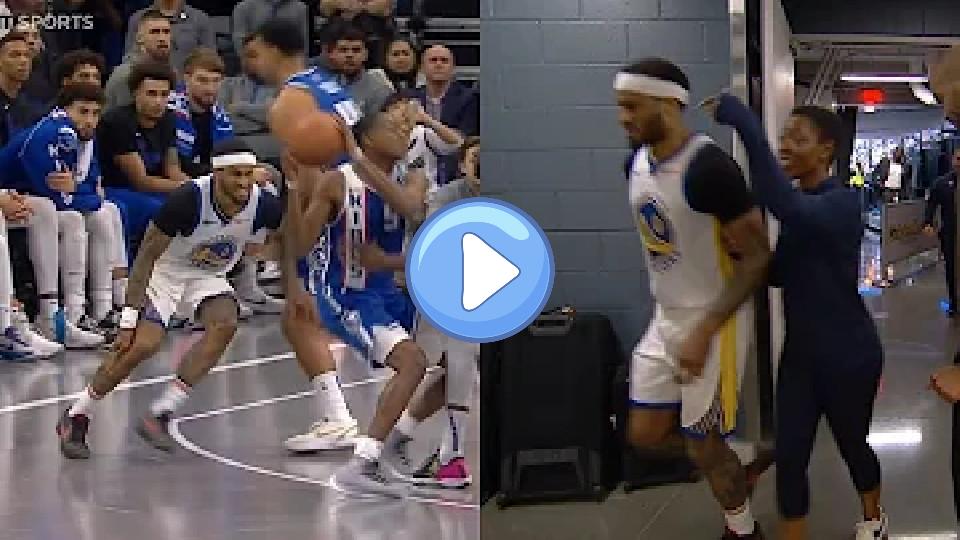 Video thumb: Gary Payton II tears calf while running around a screen against the Kings.