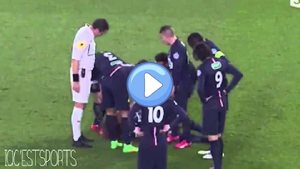 Video thumb: Ezequiel Lavezzi practices medical skills on David Luiz.