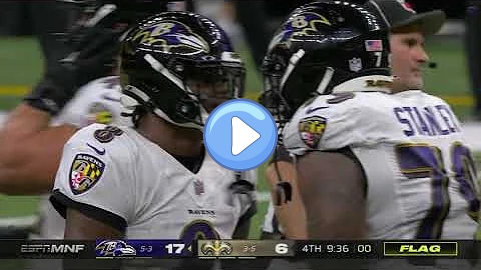 Video thumb: Lamar Jackson frustrated with Ronnie Stanley after delay of game penalty