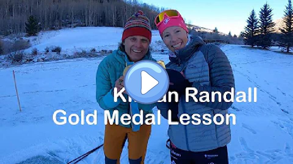 Play video: Cross-country ski lesson with gold medalist Kikkan Randall Video thumb: Cross-country ski lesson with gold medalist Kikkan Randall