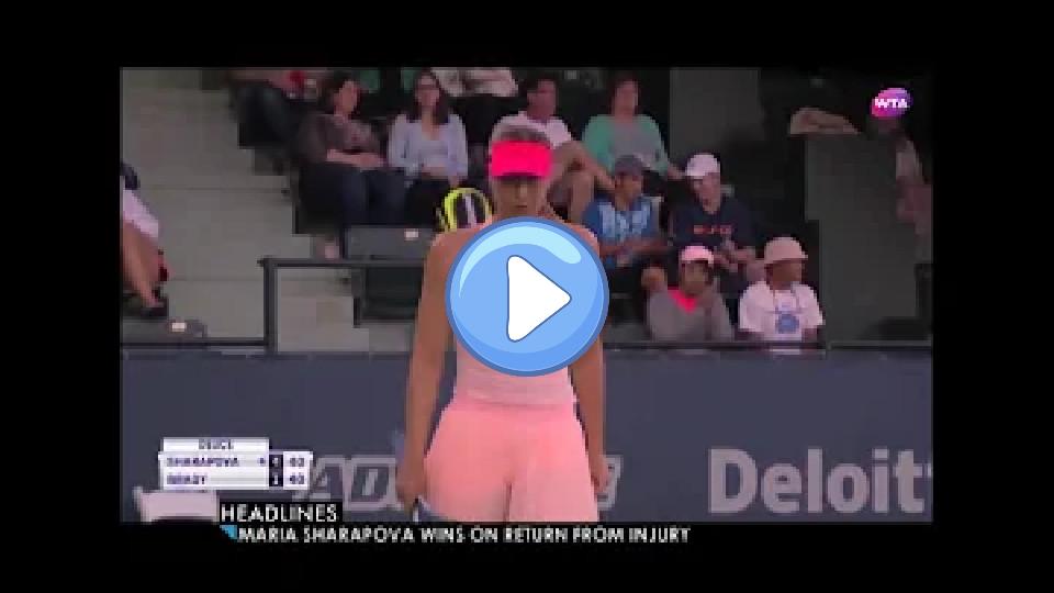 Video thumb: Maria Sharapova Triumphs Over Jennifer Brady in Comeback from Injury