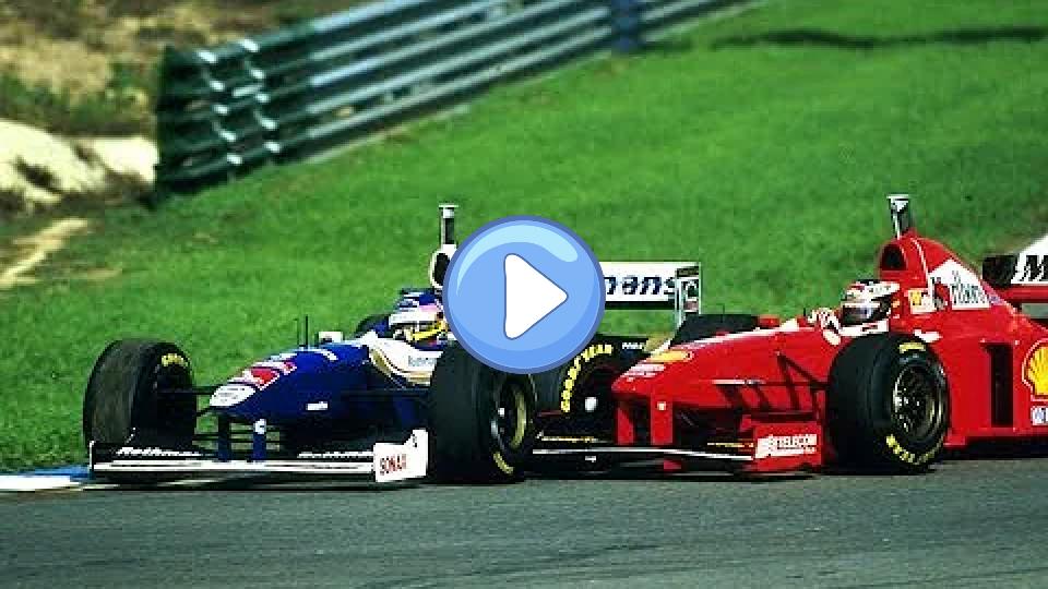 Play video: The 1997 European Grand Prix at Jerez was notable for the collision between Michael Schumacher and Jacques Villeneuve. During the race, Schumacher attempted to defend his lead against Villeneuve, resulting in a collision. Villeneuve managed to continue and ultimately secured the World Championship, while Schumacher retired from the race. This incident is remembered as a pivotal moment in Formula 1 history. Video thumb: The 1997 European Grand Prix at Jerez was notable for the collision between Michael Schumacher and Jacques Villeneuve. During the race, Schumacher attempted to defend his lead against Villeneuve, resulting in a collision. Villeneuve managed to continue and ultimately secured the World Championship, while Schumacher retired from the race. This incident is remembered as a pivotal moment in Formula 1 history.