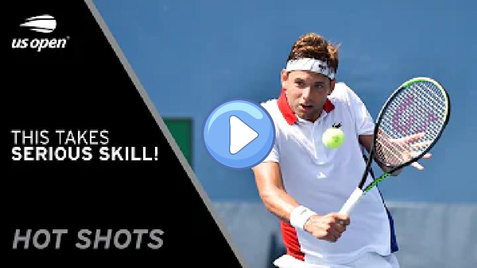 Video thumb: Filip Krajinovic Completes Tweener and Passing Shot in the Same Point! | 2021 US Open