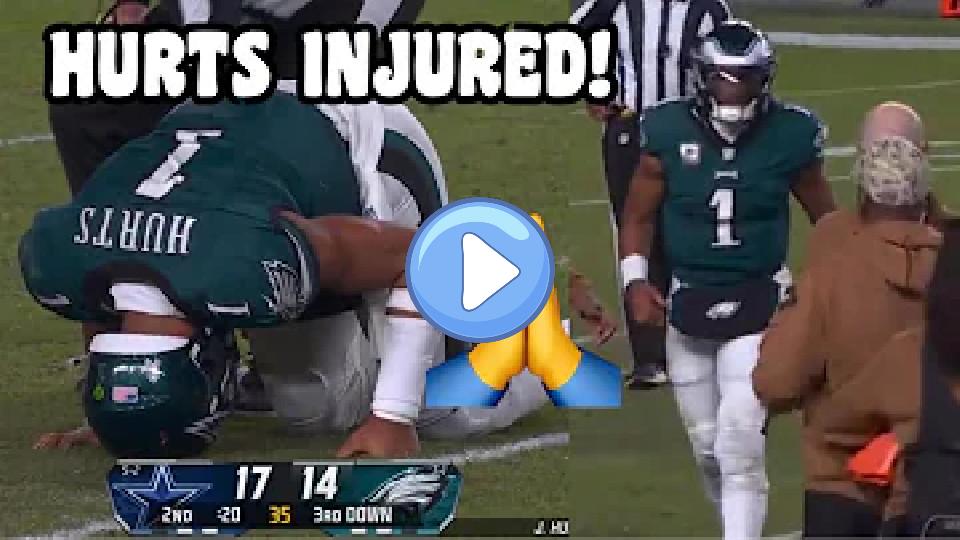 Video thumb: Jalen Hurts Knee Injury vs. Cowboys: Limps Off the Field - Cowboys vs. Eagles 2023 Highlights