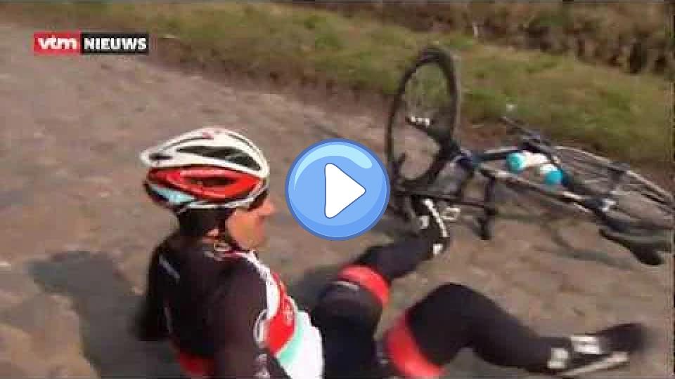 Video thumb: Crash of Fabian Cancellara during the 2013 Paris-Roubaix reconnaissance