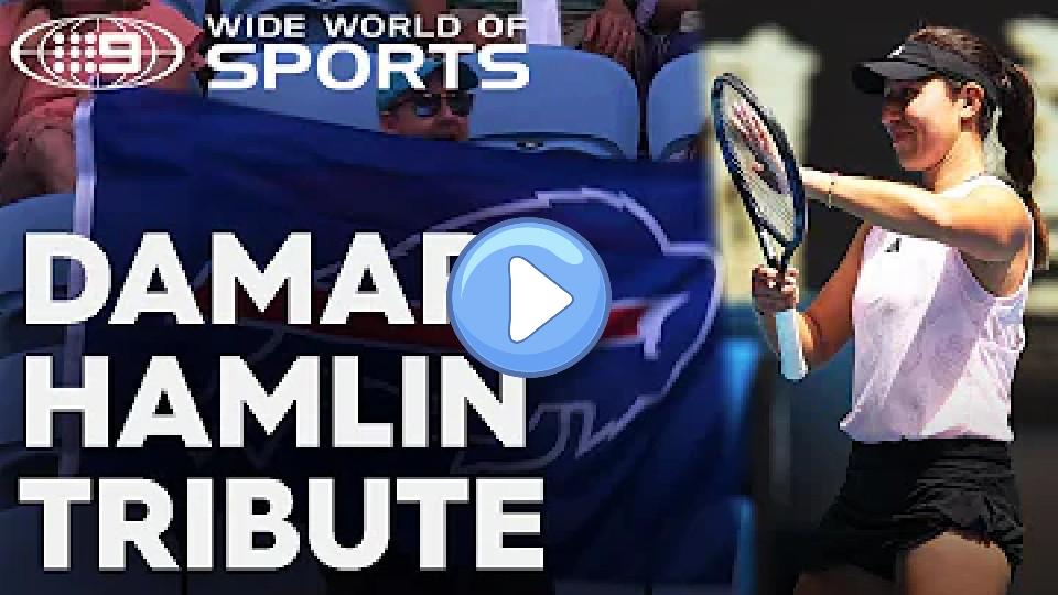 Play video: Jessica Pegula's Heartfelt Tribute to Damar Hamlin | Wide World of Sports Video thumb: Jessica Pegula's Heartfelt Tribute to Damar Hamlin | Wide World of Sports