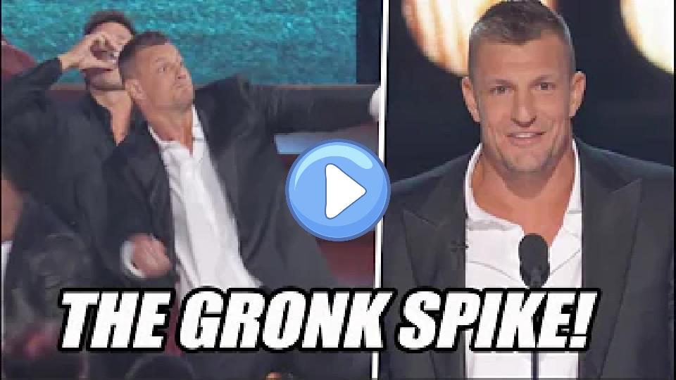 Play video: Gronk SPIKES a shot glass after taking a drink with Brady and Belichick 😂 Video thumb: Gronk SPIKES a shot glass after taking a drink with Brady and Belichick 😂