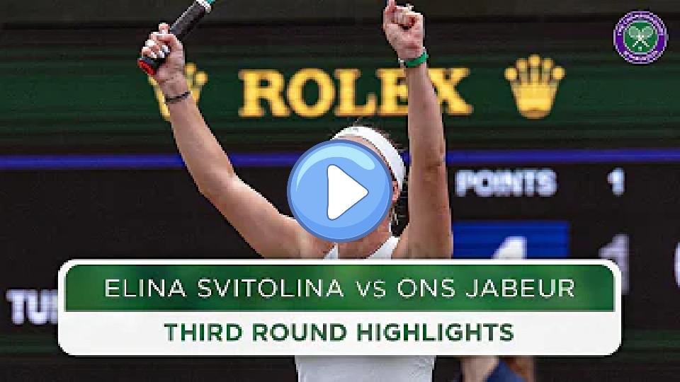 Video thumb: Svitolina Stuns Two-Time Finalist | Elina Svitolina vs Ons Jabeur | Highlights | Wimbledon 2024