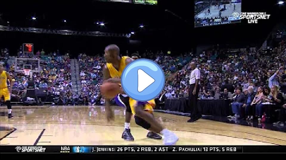 Video thumb: Kobe Bryant suffers leg contusion injury during Los Angeles Lakers vs. Sacramento Kings preseason game.