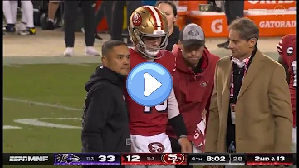 Video thumb: 49ers QB Brock Purdy Injury *Stinger* vs. Ravens (Replay) | 49ers vs. Ravens | NFL 2023