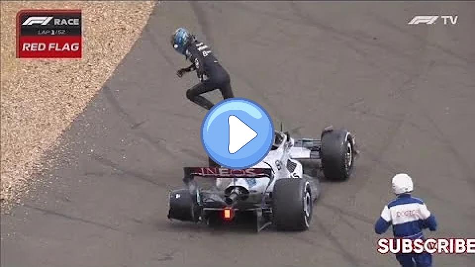 Video thumb: George Russell running over to check on Zhou Guanyu after his crash | #F1 2022 British GP