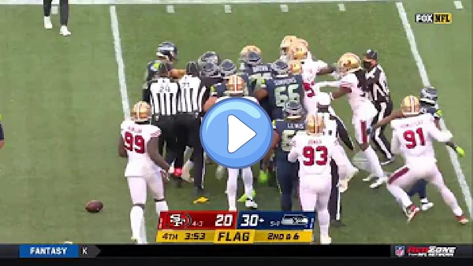 Video thumb: 49ers vs. Seahawks Fight After Hit on Russell Wilson | NFL Week 8
