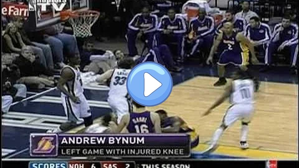 Video thumb: Andrew Bynum Injures Knee Against Grizzlies - January 31, 2009