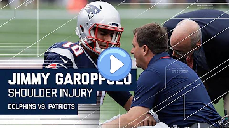 Video thumb: Jimmy Garoppolo Injures Shoulder | Dolphins vs. Patriots | NFL