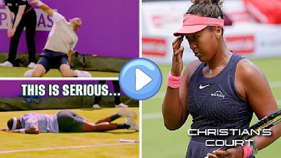 Video thumb: Tiafoe and Evans suffer nasty falls, Osaka loses to Zheng again.