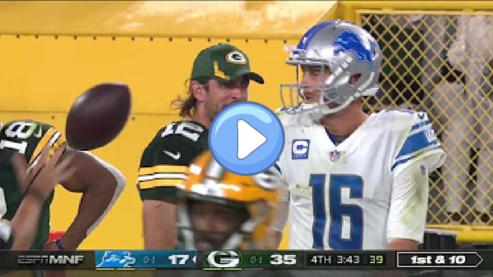 Video thumb: Aaron Rodgers welcomes Jared Goff to the NFC North.