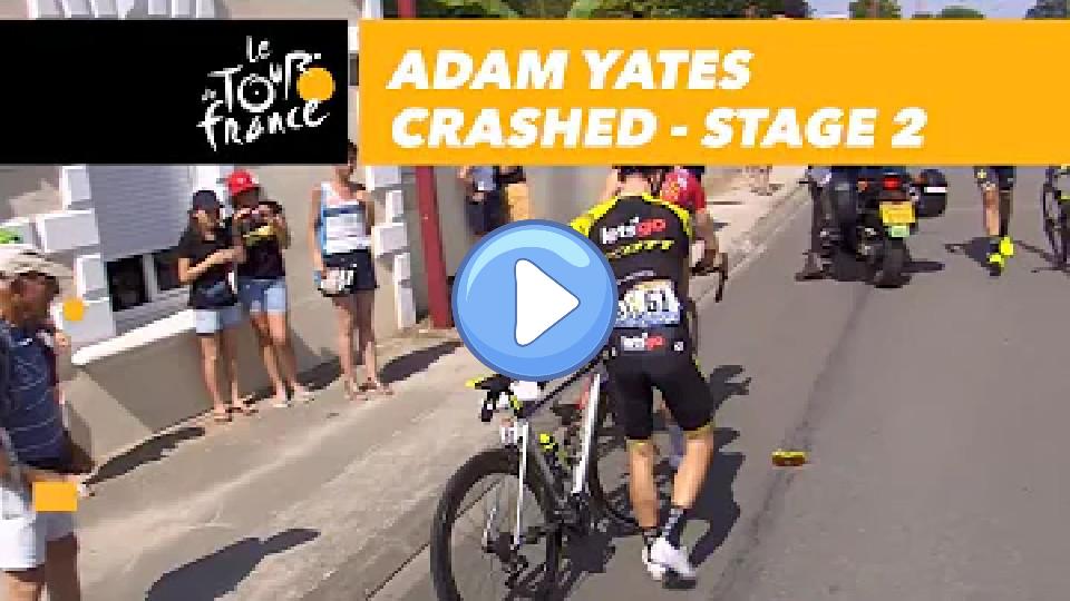 Video thumb: Adam Yates crashed during Stage 2 of the 2018 Tour de France.