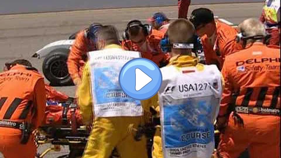 Video thumb: MT89 Formula 1 2004 Indianapolis GP: Ralf Schumacher crashes hard