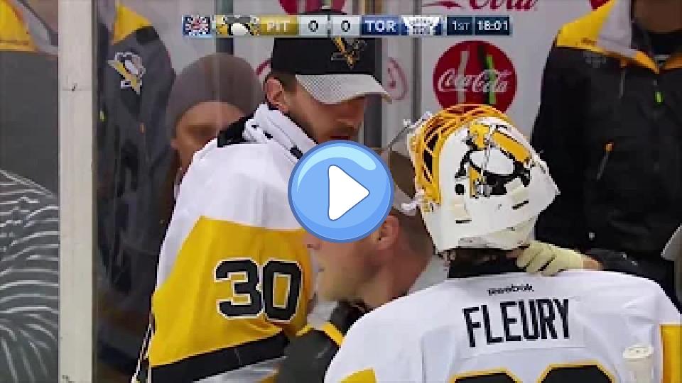 Video thumb: Marc-Andre Fleury takes a skate to the neck on 12/17/2016.