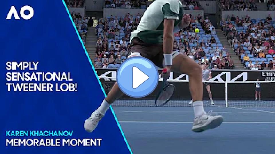 Video thumb: Karen Khachanov Hits Incredible Tweener Lob! | Australian Open 2024