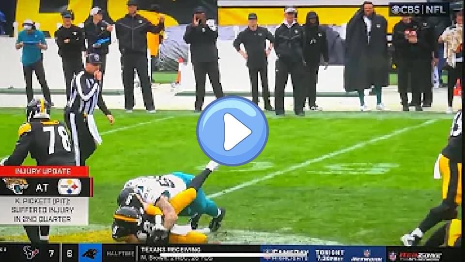 Play video: BREAKING NEWS: Kenny Pickett injured on tackle, rib injury rules him out for the game. Video thumb: BREAKING NEWS: Kenny Pickett injured on tackle, rib injury rules him out for the game.