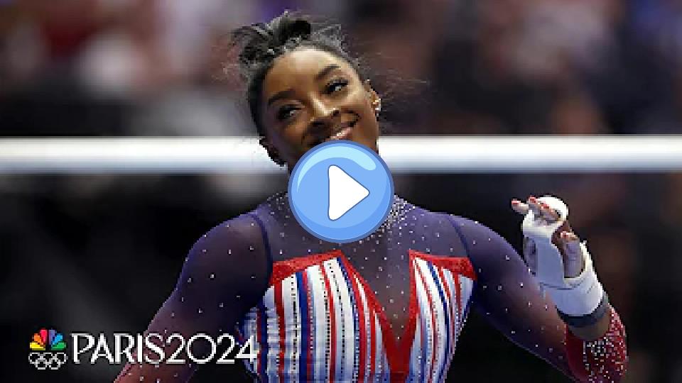 Play video: Simone Biles: The GOAT Secures Her Third Olympic Bid with Spectacular Trials All-Around | NBC Sports Video thumb: Simone Biles: The GOAT Secures Her Third Olympic Bid with Spectacular Trials All-Around | NBC Sports