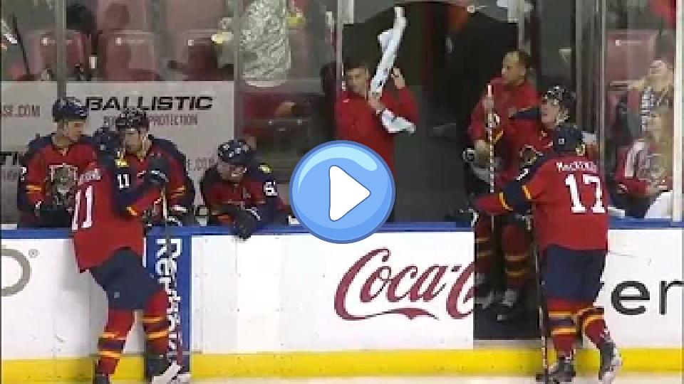 Video thumb: Gotta See It: Both Panthers Goalies Injured, Coach Ready to Play