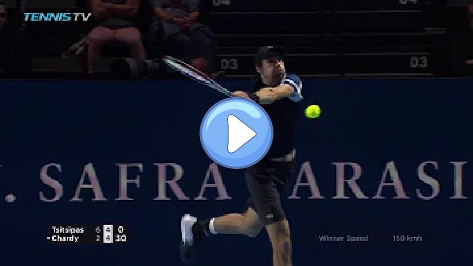 Video thumb: Jeremy Chardy Delivers Sensational Backhand Winner Against Tsitsipas | Basel 2018