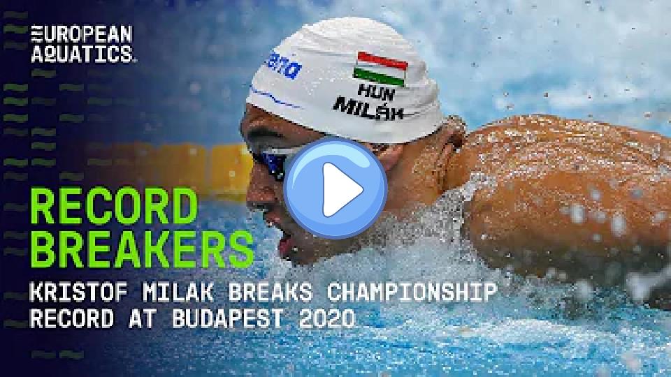 Video thumb: Kristof Milak Breaks 200m Butterfly Championship Record | RECORD BREAKERS | Budapest 2022