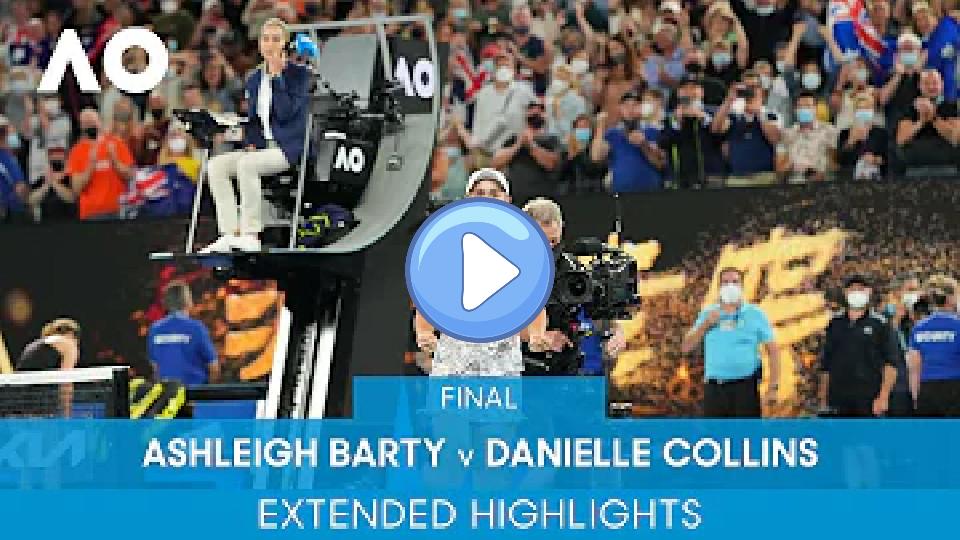 Video thumb: Extended Highlights: Ashleigh Barty vs. Danielle Collins (Final) | Australian Open 2022