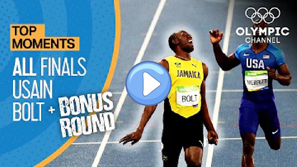 Play video: Usain Bolt | All Olympic Finals + Bonus Round | Top Moments Video thumb: Usain Bolt | All Olympic Finals + Bonus Round | Top Moments