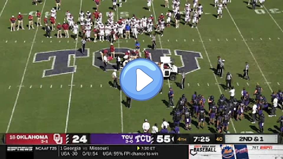 Video thumb: Oklahoma DB Damond Harmon Suffers Scary Injury vs. TCU | 2022 College Football