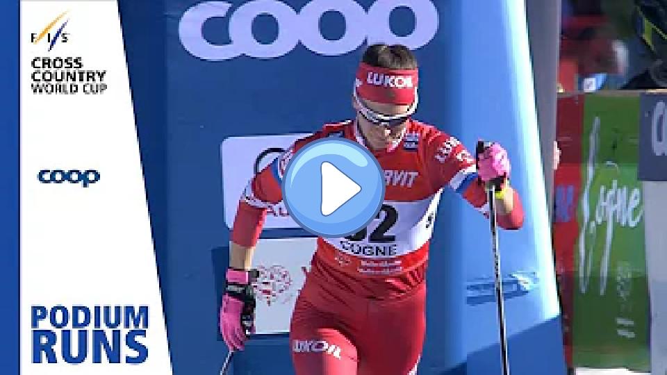 Video thumb: Natalia Nepryaeva | Ladies' 10 km | Cogne | 3rd place | FIS Cross-Country